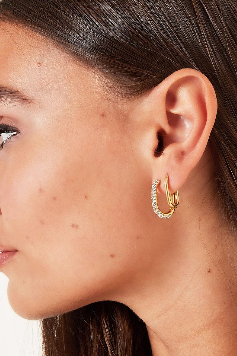 Oval hoops Gold Color Stainless Steel h5Picture2